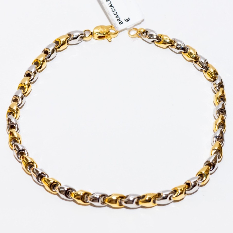 Gioielli Barron Gioielli Catena | Bracciale Bicolore In Oro 18Kt