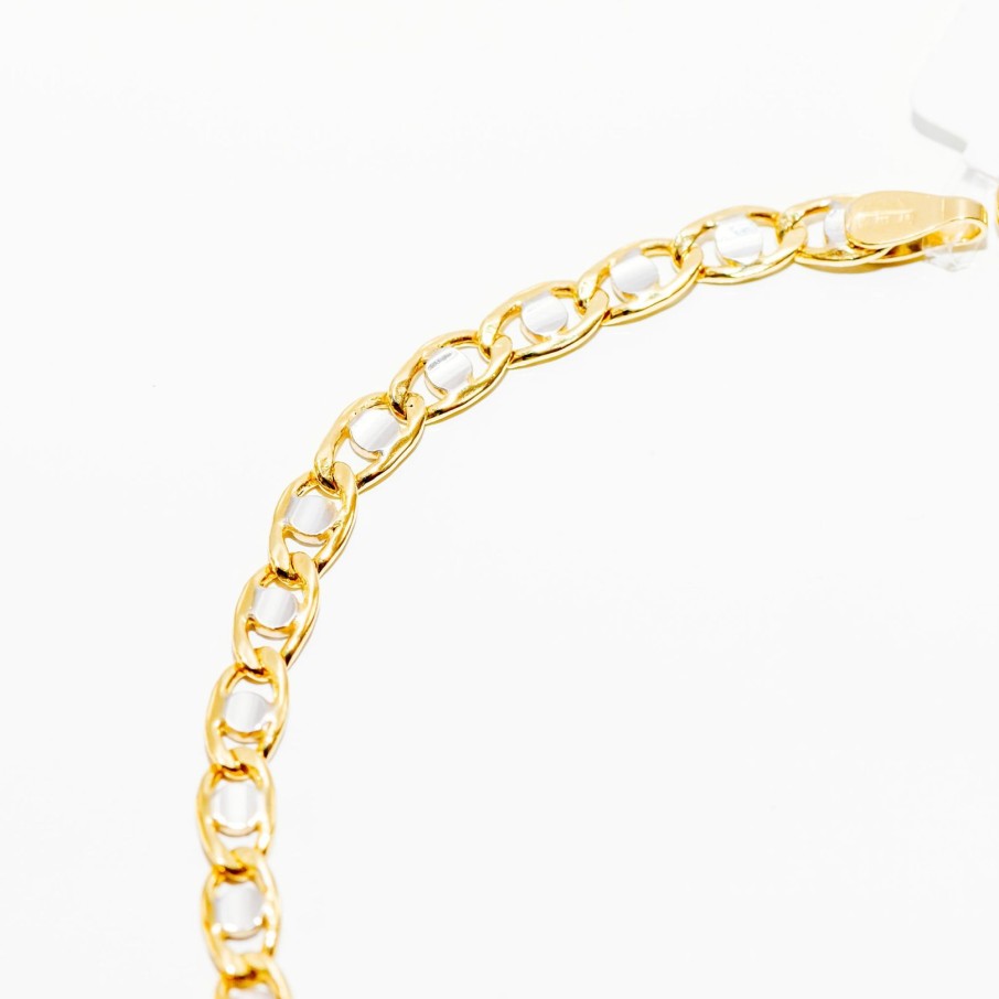 Gioielli Barron Gioielli Catena | Bracciale Marinara In Oro Bicolore 18Kt