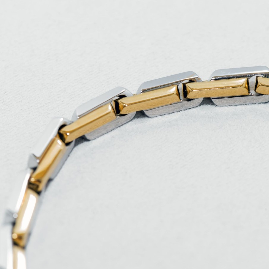 Gioielli Barron Gioielli Catena | Bracciale Tubolare Bicolore In Oro 18Kt