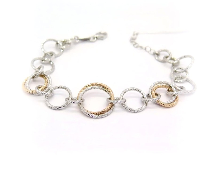 Gioielli Fraboso Argento | Bracciale Fraboso Argento Bianco E Rosa Diamantato 925