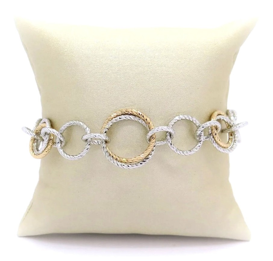 Gioielli Fraboso Argento | Bracciale Fraboso Argento Bianco E Rosa Diamantato 925