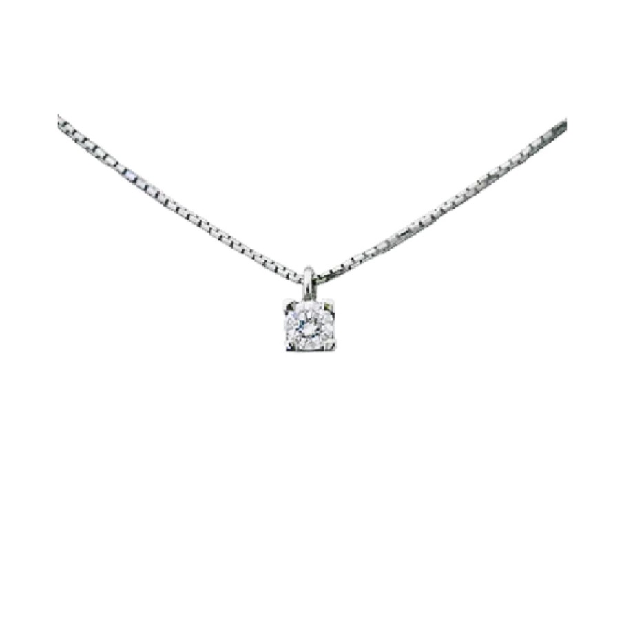 Gioielli Barron Gioielli Girocolli | Girocollo Punto Luce 0.22 Ct Griffe