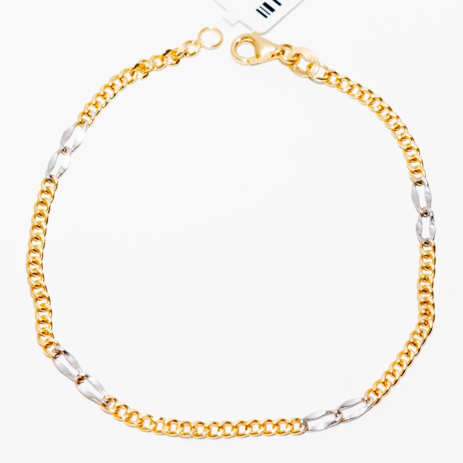 Gioielli Barron Gioielli Catena | Bracciale In Oro Bicolore 18Kt