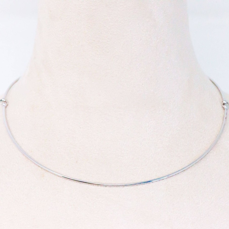 Gioielli Barron Gioielli Girocolli | Girocollo Choker In Oro Bianco