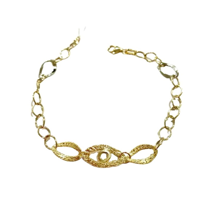 Gioielli Barron Gioielli Catena | Bracciale Oro Giallo Lavorazione Satinata