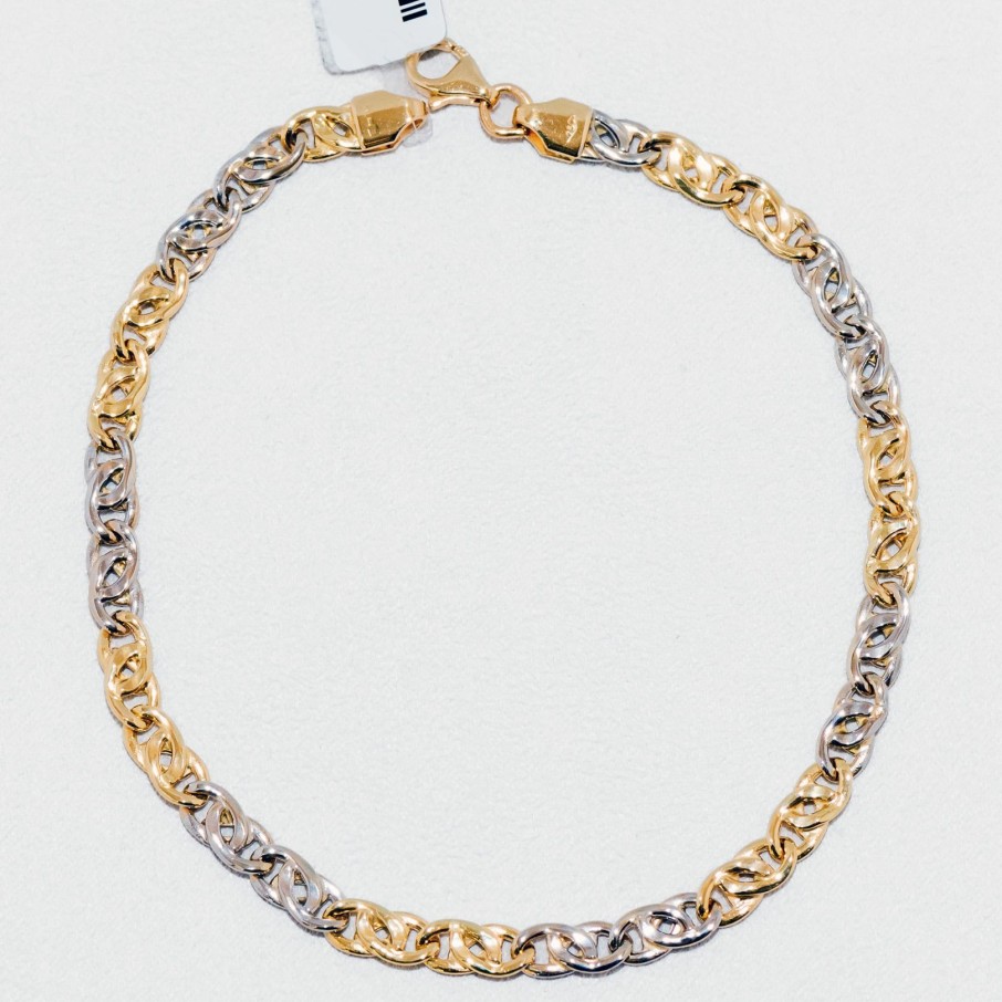 Gioielli Barron Gioielli Catena | Bracciale Pernice In Oro Bicolore 18Kt