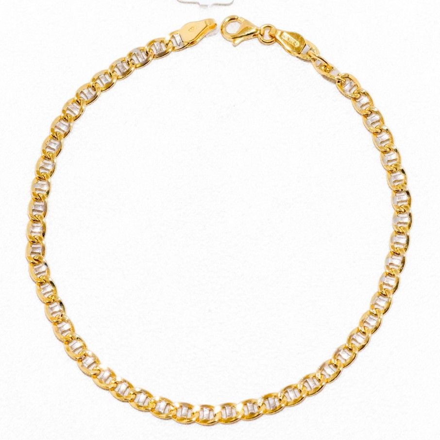 Gioielli Barron Gioielli Catena | Bracciale Marinara In Oro Bicolore 18Kt