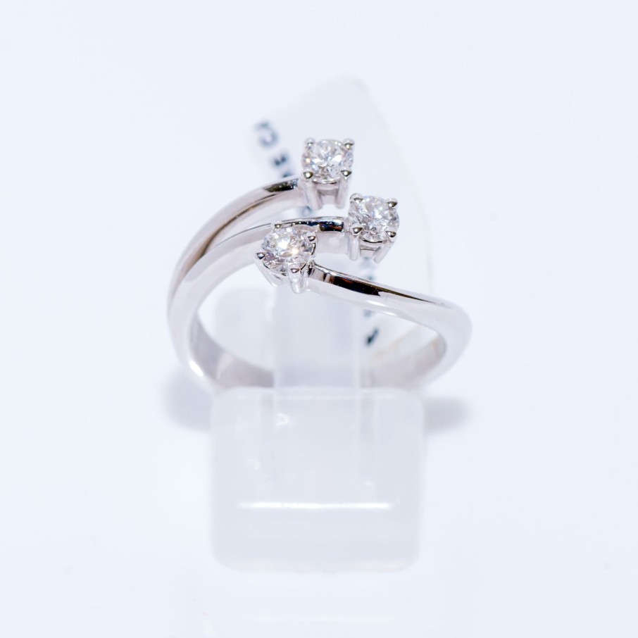 Gioielli Barron Gioielli Trilogy | Anello Trilogy In Oro Bianco 18Kt Con Diamanti 0.54Ct