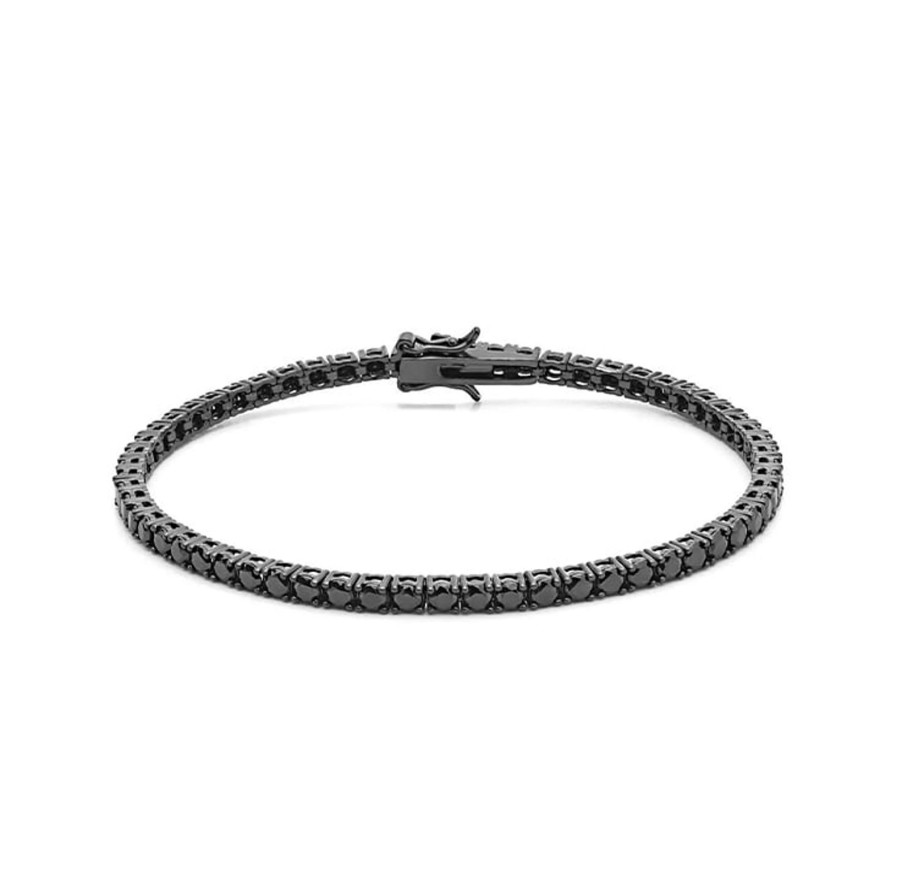 Gioielli Barron Gioielli Tennis | Bracciale Tennis Diamanti Neri