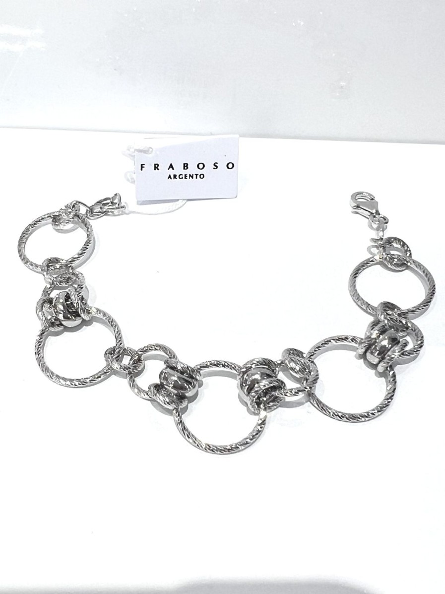 Gioielli Fraboso Argento | Bracciale Fraboso Argento Bianco Diamantato 925