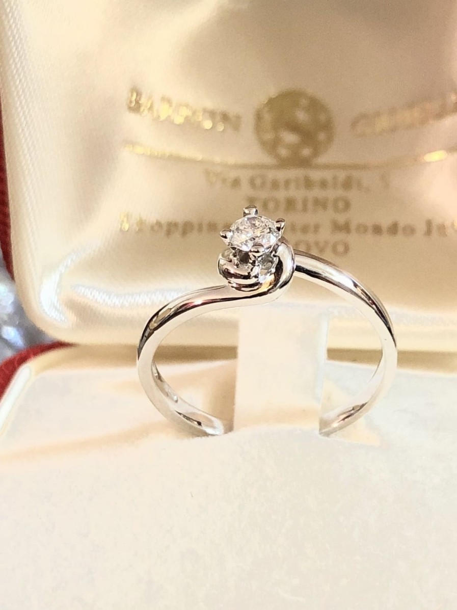 Gioielli Barron Gioielli Solitari | Anello Diamante Oro 18Ct Con Diamante Ct. 0,18