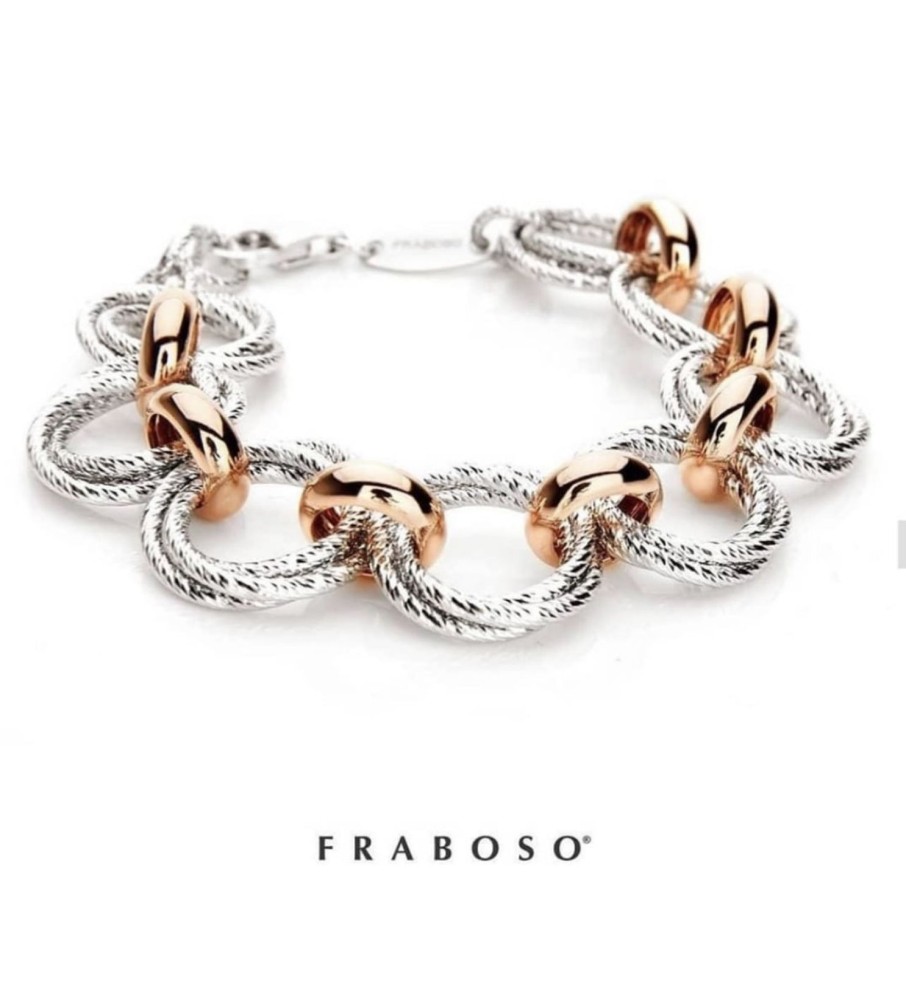 Gioielli Fraboso Argento | Bracciale Fraboso Argento E Rosa